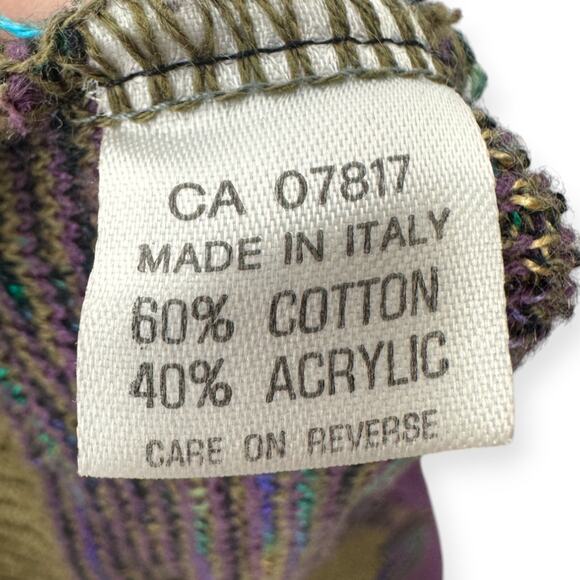 VINTAGE Pronto Uomo | M | Textured Cotton Blend Crewneck Sweater Made in Italy - Picture 6 of 8